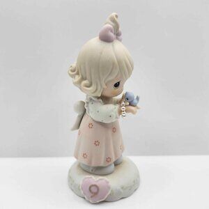 Vintage 1996 Precious Moments Growing in Grace Blonde Girl w Bracelet Bird Age 9